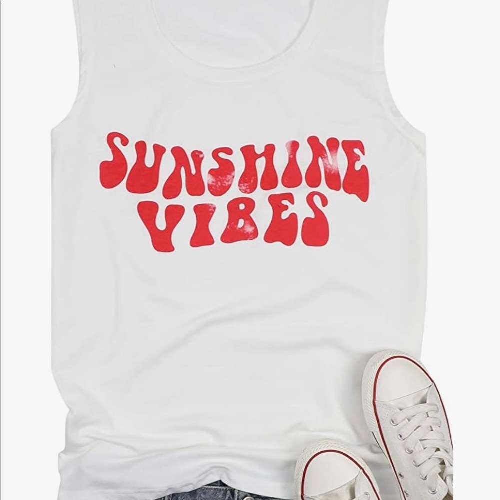 NWOT AWESOME SUNSHINE VIBES TANK TOP